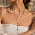 Bohemian Colorful Crystal Y Necklace